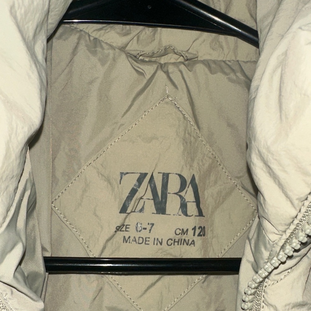 Zara Kids Quilted Puffer Jacket - Cream - Picture 7 of 7